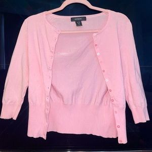 pink express cropped cardigan